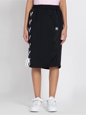 Adidas Originals Always Classic Black White Side Lace Up Skirt